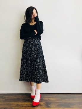 「Mathilda（マチルダ）のアイテム（パンプス）」を使った、magaaさん（レディース・159cm）の冬コーディネート