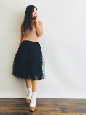 「PLAIN CLOTHING（プレーンクロージング）のアイテム（パンプス）」を使った、magaaさん（レディース・159cm）の冬コーディネート