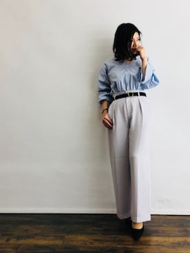 「PLAIN CLOTHING（プレーンクロージング）のアイテム（パンプス）」を使った、magaaさん（レディース・159cm）の冬コーディネート