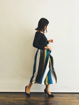 「PLAIN CLOTHING（プレーンクロージング）のアイテム（パンプス）」を使った、magaaさん（レディース・159cm）の春コーディネート