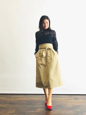 「PLAIN CLOTHING（プレーンクロージング）のアイテム（アクセサリー）」を使った、magaaさん（レディース・159cm）の春コーディネート