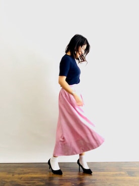 「PLAIN CLOTHING（プレーンクロージング）のアイテム（パンプス）」を使った、magaaさん（レディース・159cm）の春コーディネート