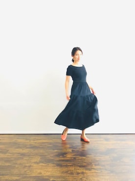 「GU（ジーユー）のアイテム（ワンピース/ドレス）」を使った、magaaさん（レディース・159cm）の夏コーディネート