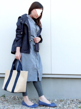 シャツワンピースを使った マウンテンパーカー のコーディネート一覧 身長 141cm 150cm Wear