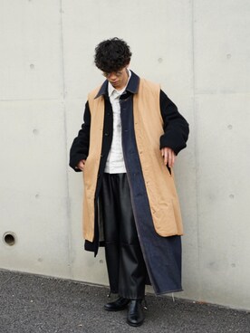 「ALLEGE（アレッジ）のアイテム（ジャケット/アウター）」を使った、むかいさん（メンズ・170cm）の冬コーディネート