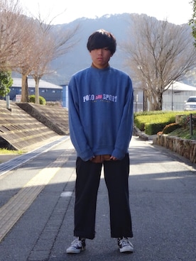 「CONVERSE（コンバース）のCONVERSE コンバース ALL STAR OX オールスター オックス　（スニーカー、ブラック系）」を使った、Kenichℹ︎さん（メンズ・170cm）の冬コーディネート