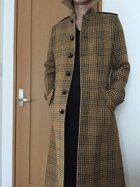 「SAINT LAURENT PARIS（サンローランパリ）のアイテム（トレンチコート）」を使った、rowrewさん（メンズ・178cm）の冬コーディネート