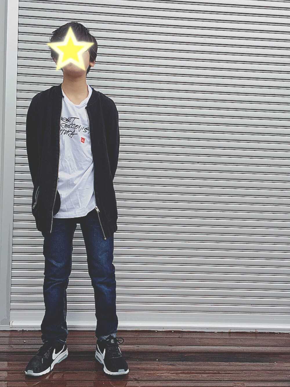 「シンプルコーデ、ZARA KIDS、ZARA、キッズコーデ、中学生、プチプラ、男の子、デニム」｜「ZARA KIDSのアイテム（ジャケット/アウター、ブラック系）」を使った、ico_nico_sanco3さん（キッズ・140cm）の春コーディネートの1枚目の写真