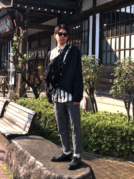 「冬春コーデ」｜「アイテム（その他アウター）」を使った、Gucci･Dさん（メンズ・175cm）の冬コーディネート