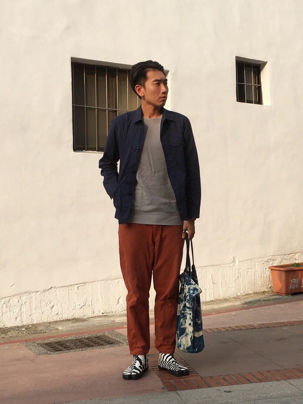 「秋コーデ、SOU・SOU、UNIQLO、GAP、Taiwan、kaohsiung」｜「UNIQLOのアイテム（ジャケット/アウター、ブルー系）」を使った、Fat SOさん（メンズ・181cm）の秋コーディネートの1枚目の写真