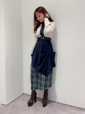 「REDYAZEL（レディアゼル）のアイテム（スカート）」を使った、fukamichieさん（レディース・145cm）の秋コーディネート