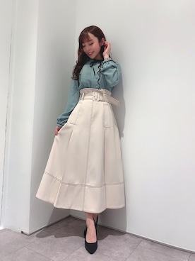 「REDYAZEL（レディアゼル）のアイテム（スカート）」を使った、fukamichieさん（レディース・145cm）の春コーディネート