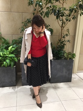 「BSTR」｜「アイテム（トレンチコート）」を使った、ふみこさん（レディース・152cm）の冬コーディネート