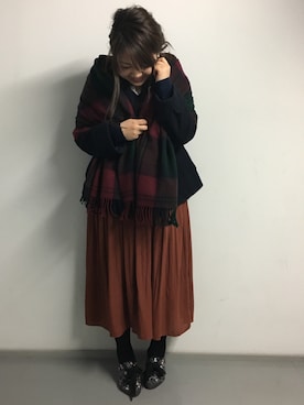 「BSTR」｜「アイテム（ピーコート）」を使った、ふみこさん（レディース・152cm）の冬コーディネート