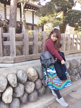 「BSTR」｜「アイテム（ピーコート）」を使った、ふみこさん（レディース・152cm）の冬コーディネート