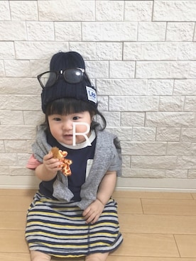「Lee（リー）のアイテム（帽子）」を使った、sasa86さん（キッズ・70cm）の春コーディネート