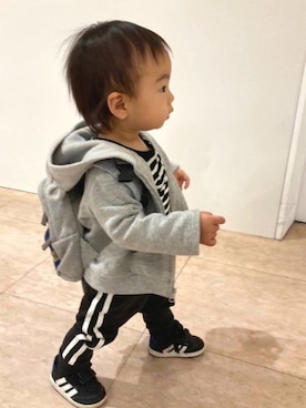 「UNITED ARROWS（ユナイテッドアローズ）のアイテム（バックパック/リュック）」を使った、lenlen_rinrinさん（キッズ・80cm）の冬コーディネート