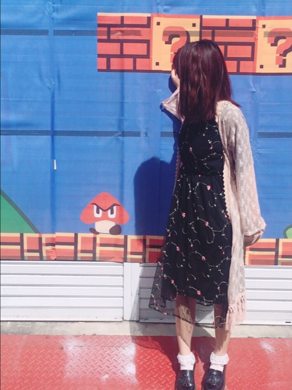 「OLIVE des OLIVEのアイテム（ワンピース、ブラック系）」を使った、らいらいさん（レディース・160cm）の春コーディネートの1枚目の写真
