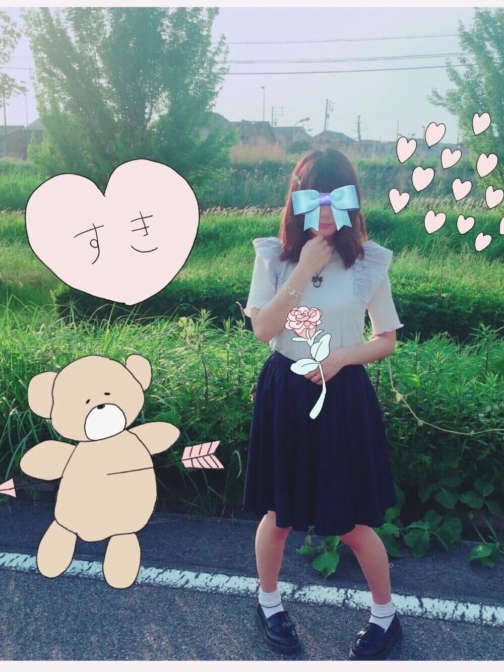 「OLIVE des OLIVEのアイテム（シャツ/ブラウス、ホワイト系）」を使った、らいらいさん（レディース・160cm）の春コーディネートの1枚目の写真