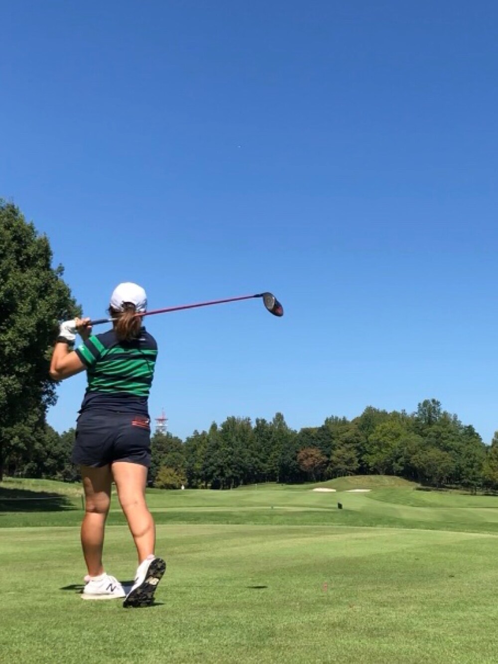 「GOLF、ゴルフ」｜「Jack Bunny!!のアイテム（ポロシャツ、グリーン系）」を使った、Megmixさん（レディース・153cm）の冬コーディネートの1枚目の写真