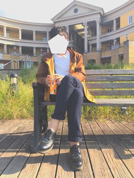「improves（インプローブス）のアイテム（チノパンツ）」を使った、Yumaさん（メンズ・174cm）の秋コーディネート