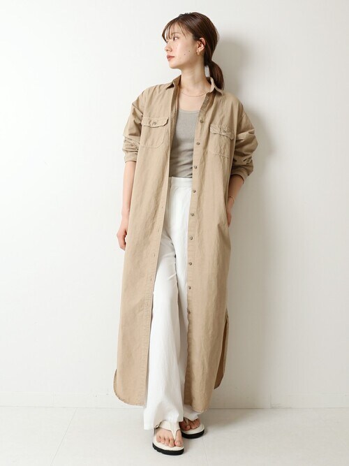 プラージュ　ドゥーズィエムクラス　plage  セイヒンゾメ　シャツワンピース plage（プラージュ） ワンピース R'IAM キュプラシャツワンピース