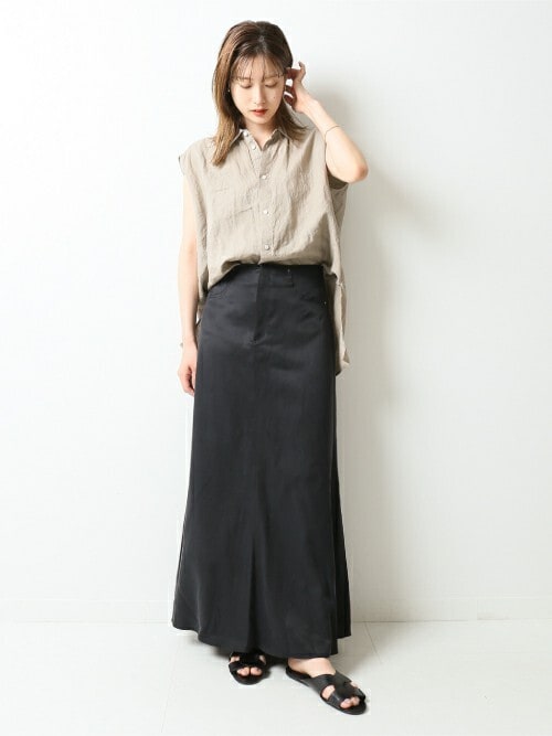 Linen ノースリビッグシャツ☆Plage plage（プラージュ）の「Linen plage Linen ノースリビッグシャツ