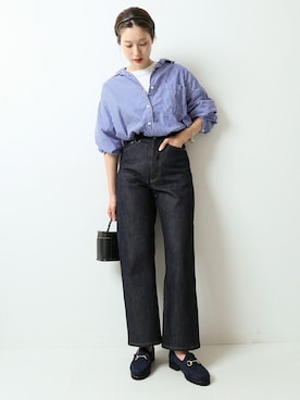 「plage（プラージュ）の【AVN /エーヴィーエヌ】SP WIDE デニム◆（デニムパンツ）」を使った、minamiさん（レディース・165cm）の夏コーディネート