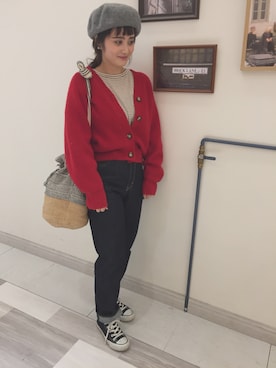 「URBAN RESEARCH ROSSO WOMEN（アーバンリサーチ　ロッソ）のアイテム（ハンチング/ベレー帽）」を使った、linghao_mamさん（レディース・154cm）の秋コーディネート