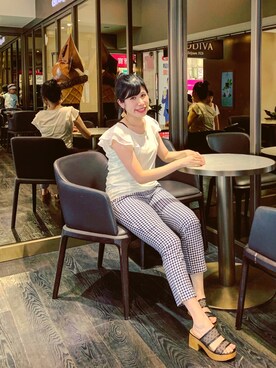 「LODISPOTTO（ロディスポット）のアイテム（パンツ）」を使った、阿藍🐷さん（レディース・160cm）の夏コーディネート