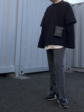 「UNIQLO（ユニクロ）のアイテム（シャツ/ブラウス、ホワイト系）」を使った、おさ。さん（メンズ・168cm）の春コーディネート