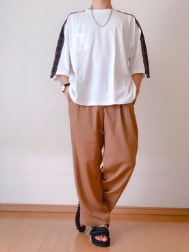 「EVOL（イーボル）のアイテム」を使った、ゆんさん（メンズ・170cm）の秋コーディネート
