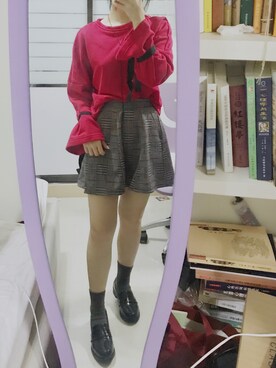 「PULL&BEAR（プルアンドベア）のアイテム（スウェット）」を使った、乔猎人さん（レディース・155cm）の夏コーディネート