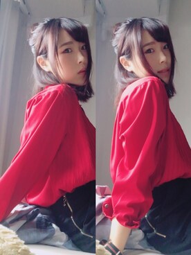 「Supreme.La.La.（シュープリームララ）のアイテム（パンツ）」を使った、あーちゃんさん（レディース・156cm）の秋コーディネート