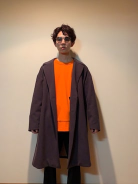 「tk.TAKEO KIKUCHI」｜「アイテム（チェスターコート）」を使った、YØUMEЯUさん（メンズ・168cm）の冬コーディネート