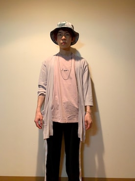 「tk.TAKEO KIKUCHI（ティーケータケオキクチ）のアイテム（帽子）」を使った、YØUMEЯUさん（メンズ・168cm）の夏コーディネート