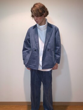 「アイテム（レッグウェア、グリーン系）」を使った、YØUMEЯUさん（メンズ・168cm）の秋コーディネート