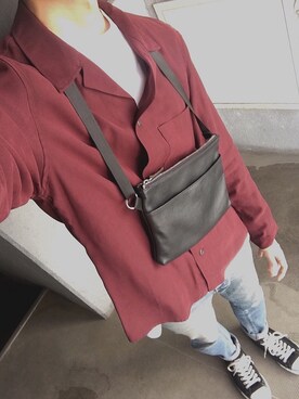 「CIAOPANIC（チャオパニック）のフィブリルオープンカラーシャツ（シャツ/ブラウス）」を使った、Aさん（メンズ・175cm）の秋コーディネート