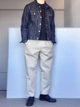 「無印良品（ムジルシリョウヒン）のアイテム（デニムジャケット）」を使った、Aさん（メンズ・175cm）の春コーディネート