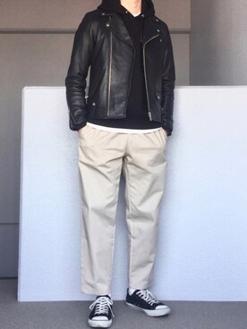 「BLISS POINT（ブリスポイント）のアイテム（ジャケット/アウター）」を使った、Aさん（メンズ・175cm）の春コーディネート