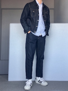 「無印良品（ムジルシリョウヒン）のアイテム（デニムジャケット）」を使った、Aさん（メンズ・175cm）の春コーディネート