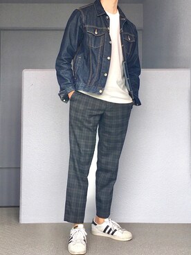 「無印良品（ムジルシリョウヒン）のアイテム（デニムジャケット）」を使った、Aさん（メンズ・175cm）の春コーディネート