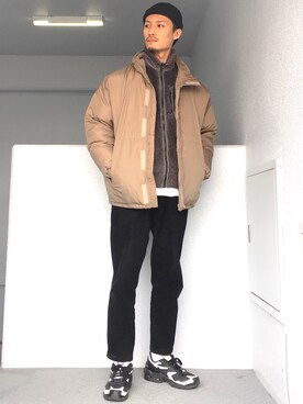 「Champion（チャンピオン）のアイテム（ブルゾン）」を使った、Aさん（メンズ・175cm）の冬コーディネート