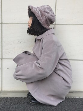 「Aラインコート」｜「アイテム（その他）」を使った、kanaさん（レディース・161cm）の冬コーディネート