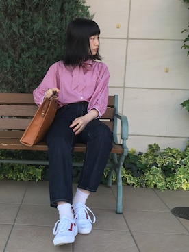 「ハイウエストストレートジーンズ」｜kanaさん（レディース・161cm）の春コーディネート