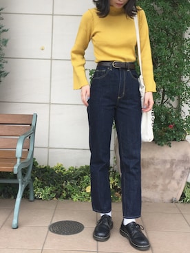 「ハイウエストストレートジーンズ」｜kanaさん（レディース・161cm）の春コーディネート