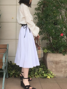 「ウエストイン」｜「アイテム（その他）」を使った、kanaさん（レディース・161cm）の夏コーディネート