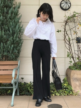「ウエストイン」｜「アイテム（その他）」を使った、kanaさん（レディース・161cm）の秋コーディネート