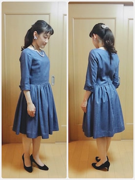 「ADIEU TRISTESSE（アデュートリステス）のアイテム（ワンピース/ドレス）」を使った、Shigemi さん（レディース・151cm）の夏コーディネート