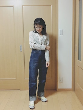 「R（アール）のアイテム」を使った、Shigemi さん（レディース・151cm）の春コーディネート